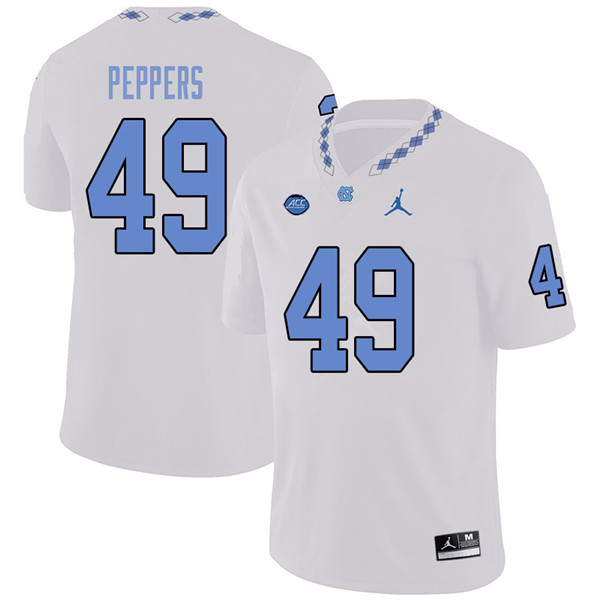 Jordan Brand Men #49 Julius Peppers North Carolina Tar Heels College Football Jerseys Sale-White